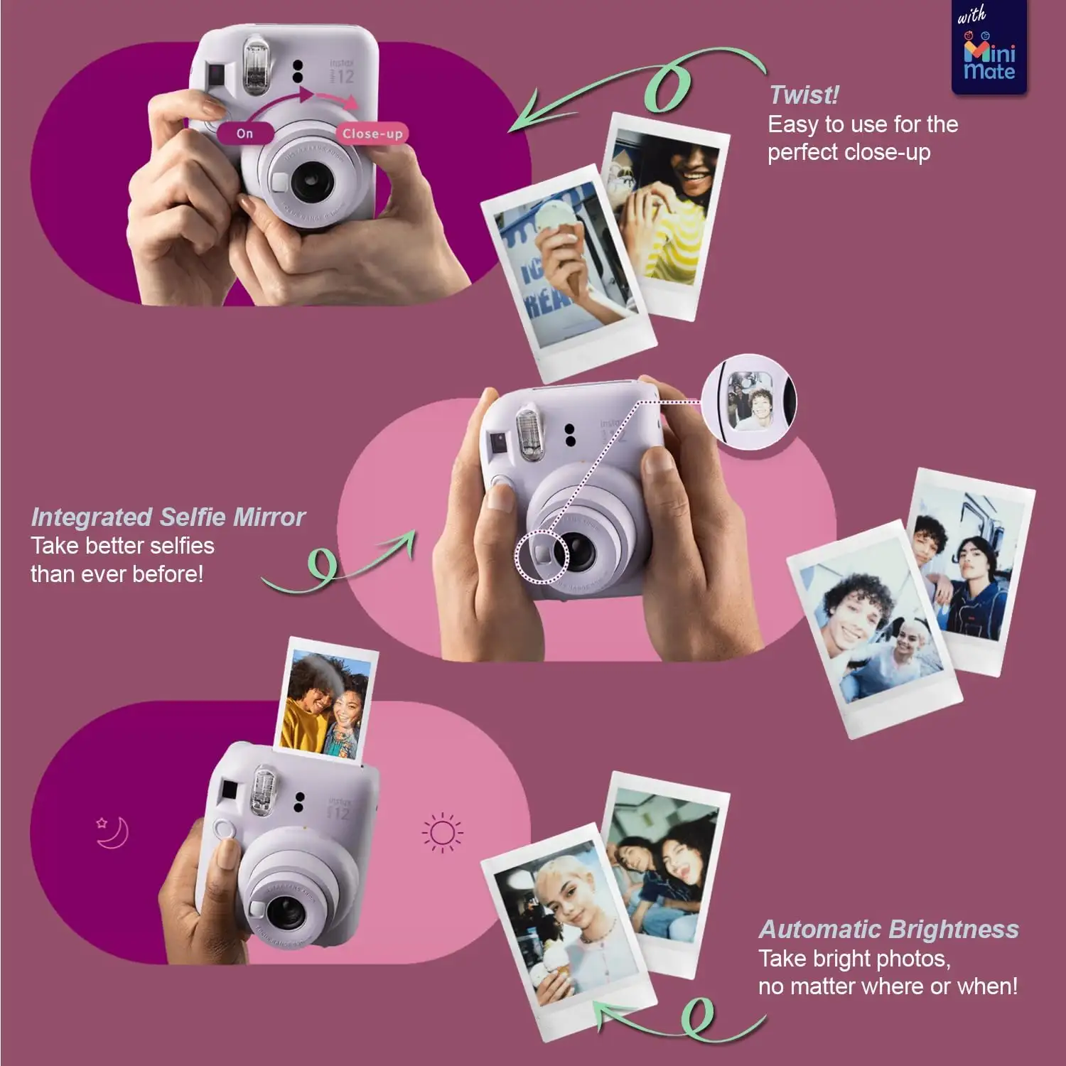Fujifilm Instax Mini 12 Instant Camera Mint Green - 71iafsqcoil._ac_sl1500_